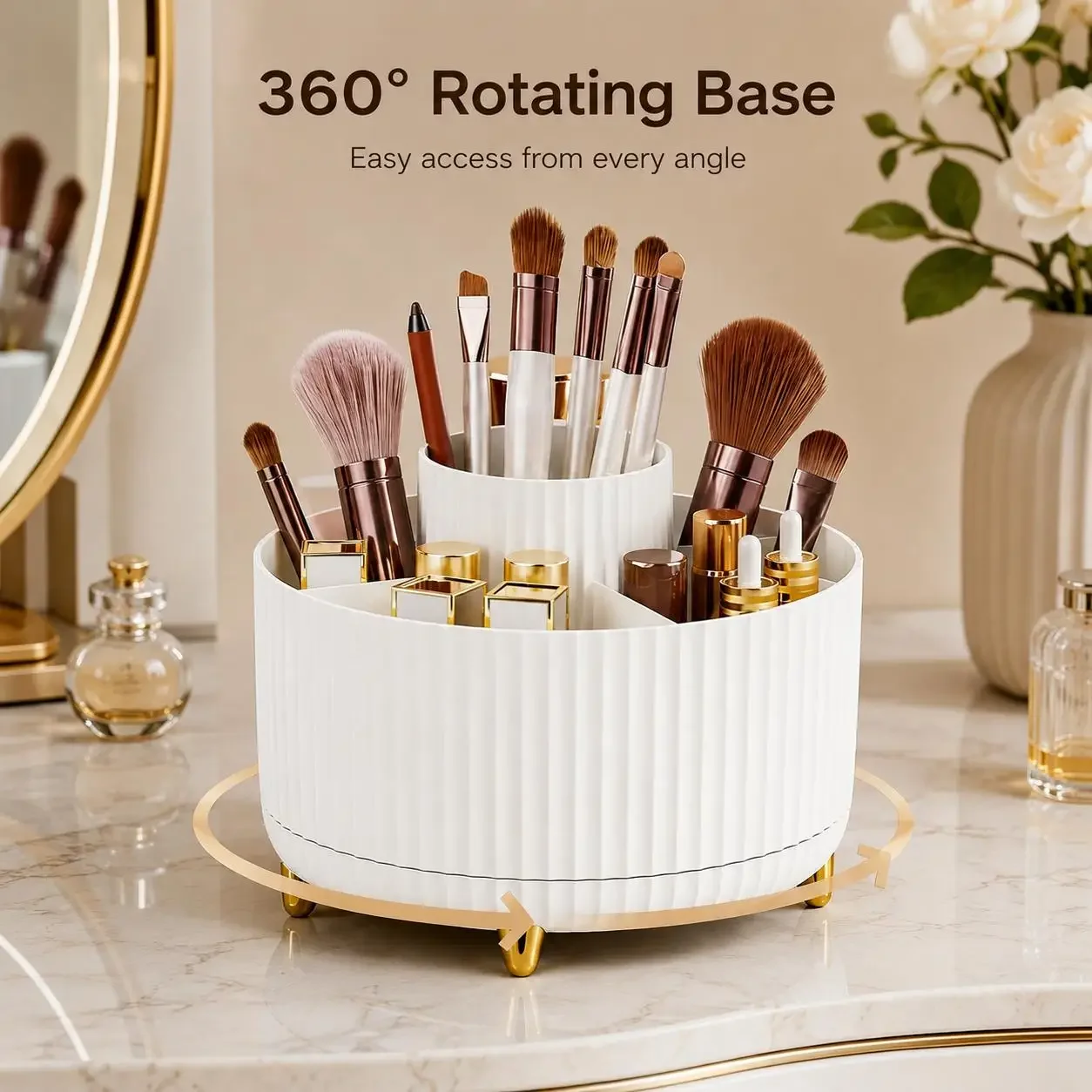 360 Rotating Makeup Organizer  - Luxury Skincare & Spa Reviews ulasan dan harga